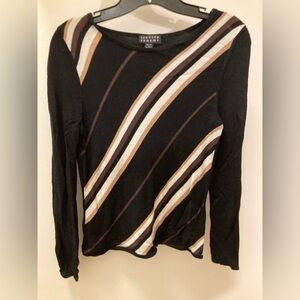 Striped Silk Knit Top